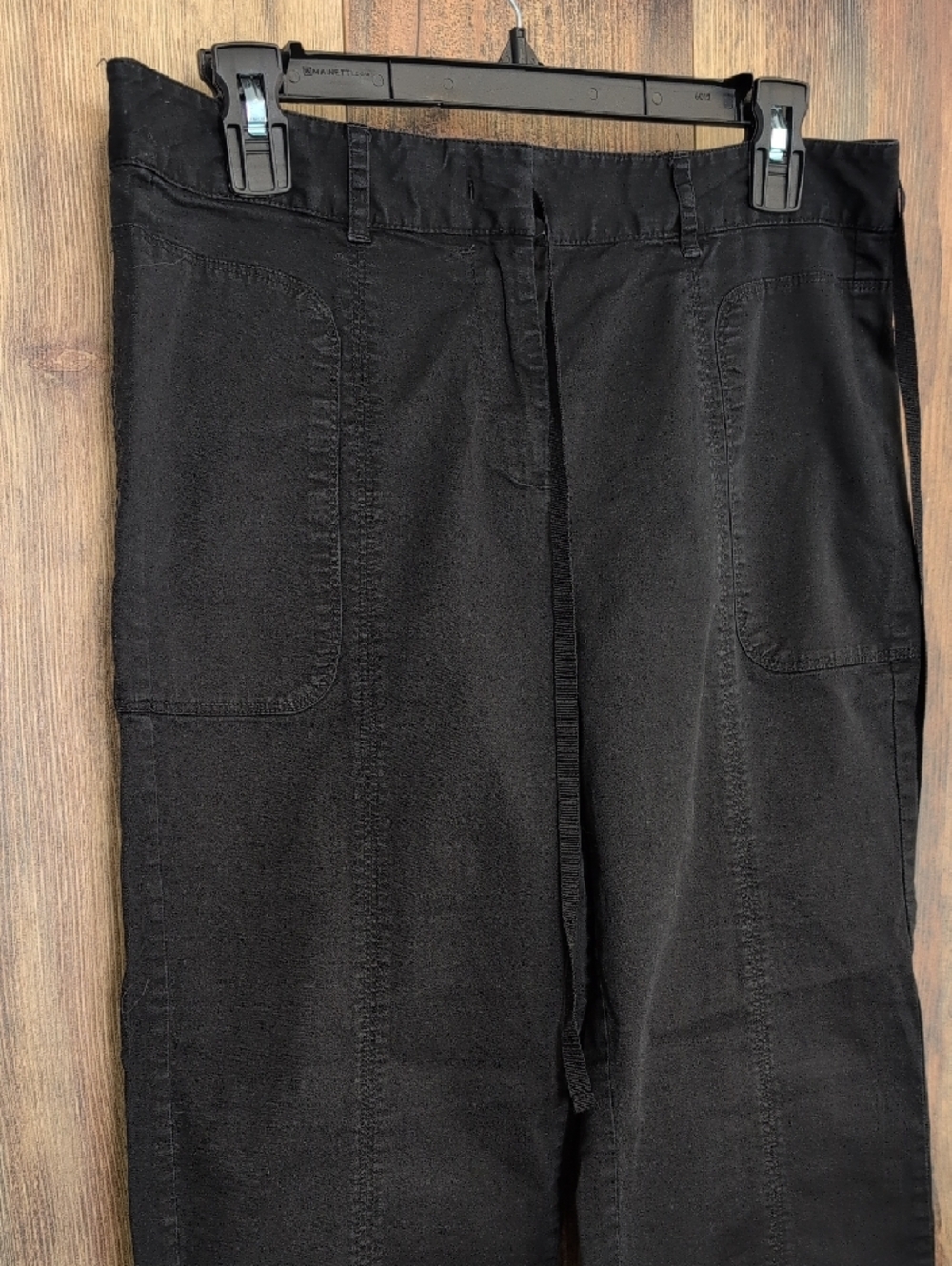 Simply Vera Vera Wang Black Cropped Cargo Capri Pants 10   Q252